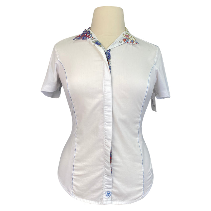 Ariat Short Sleeve Show Shirt in White/Paisley