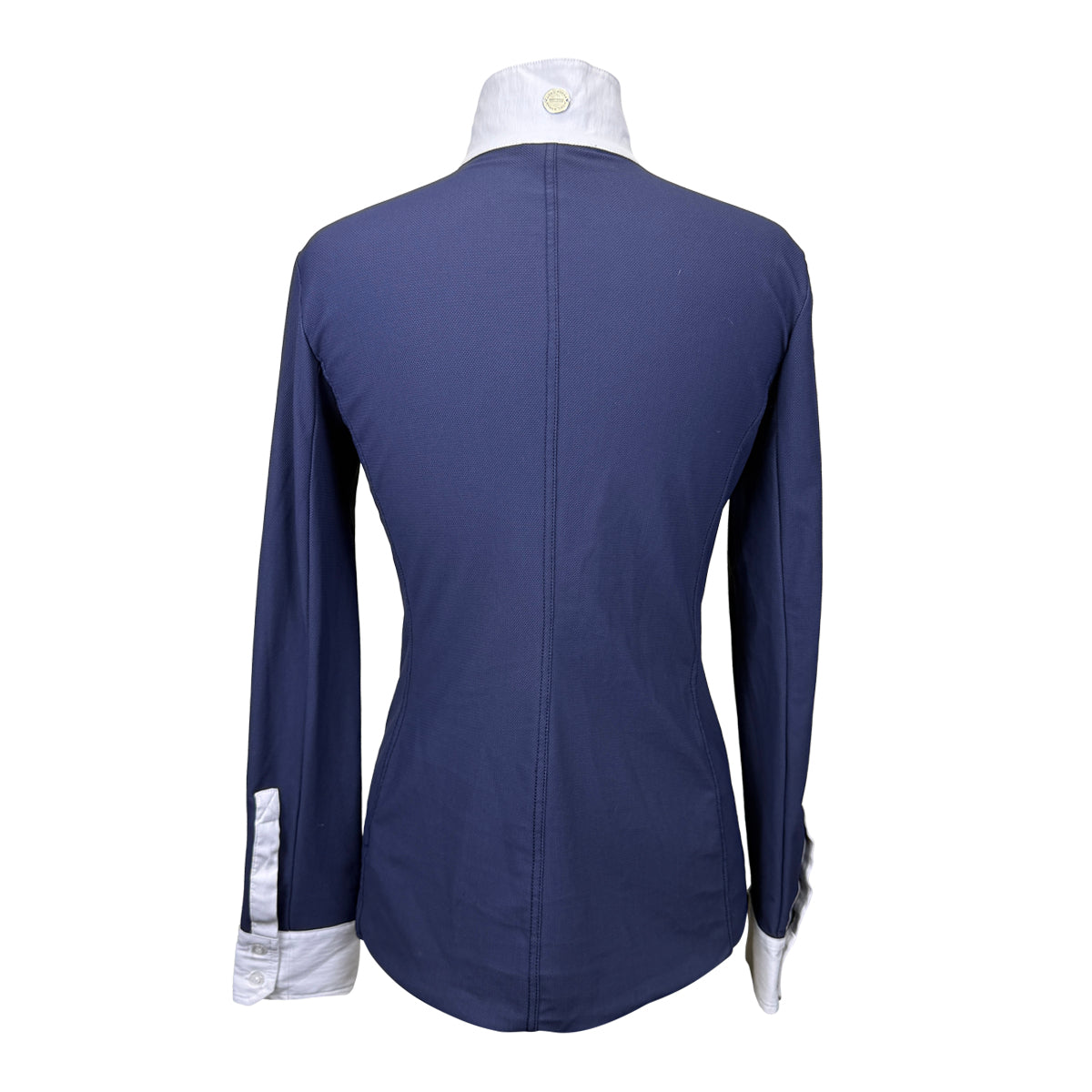 Asmar Equestrian Mesh Long Sleeve Show Shirt in Deep Navy/White