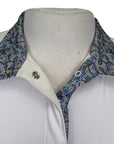 Essex Classics Talent Yarn Long Sleeve Show Shirt in White/Flowering Ivy