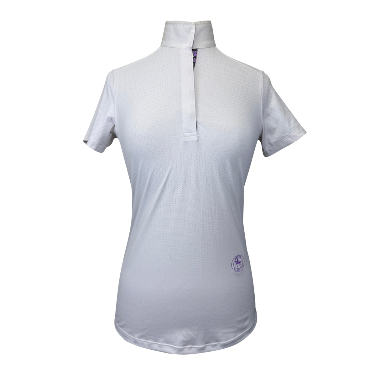 Essex Classics S/S Talent Yarn Show Shirt in White/Knights Horse