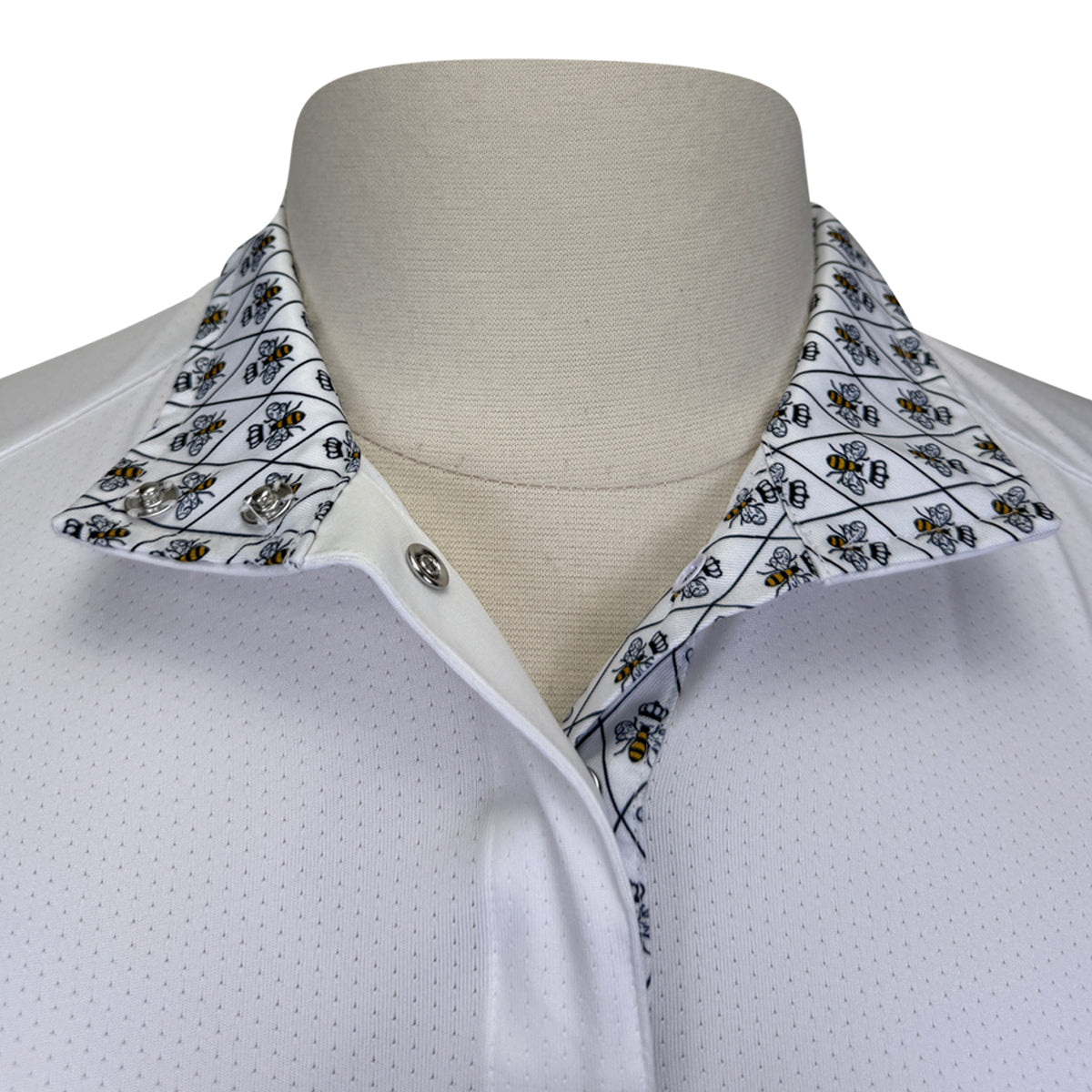 Essex Classics Talent Yarn Short Sleeve Show Shirt in White/Queen Bee
