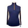 Kastel Long Sleeve 1/4 Zip in Navy/Orange