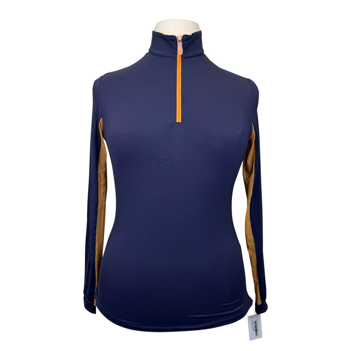 Kastel Long Sleeve 1/4 Zip in Navy/Orange