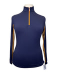 Kastel Long Sleeve 1/4 Zip in Navy/Orange