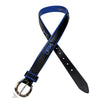 Noble Outfitters 'On the Bit' Leather Belt in Black/Royal Blue - Women's XS