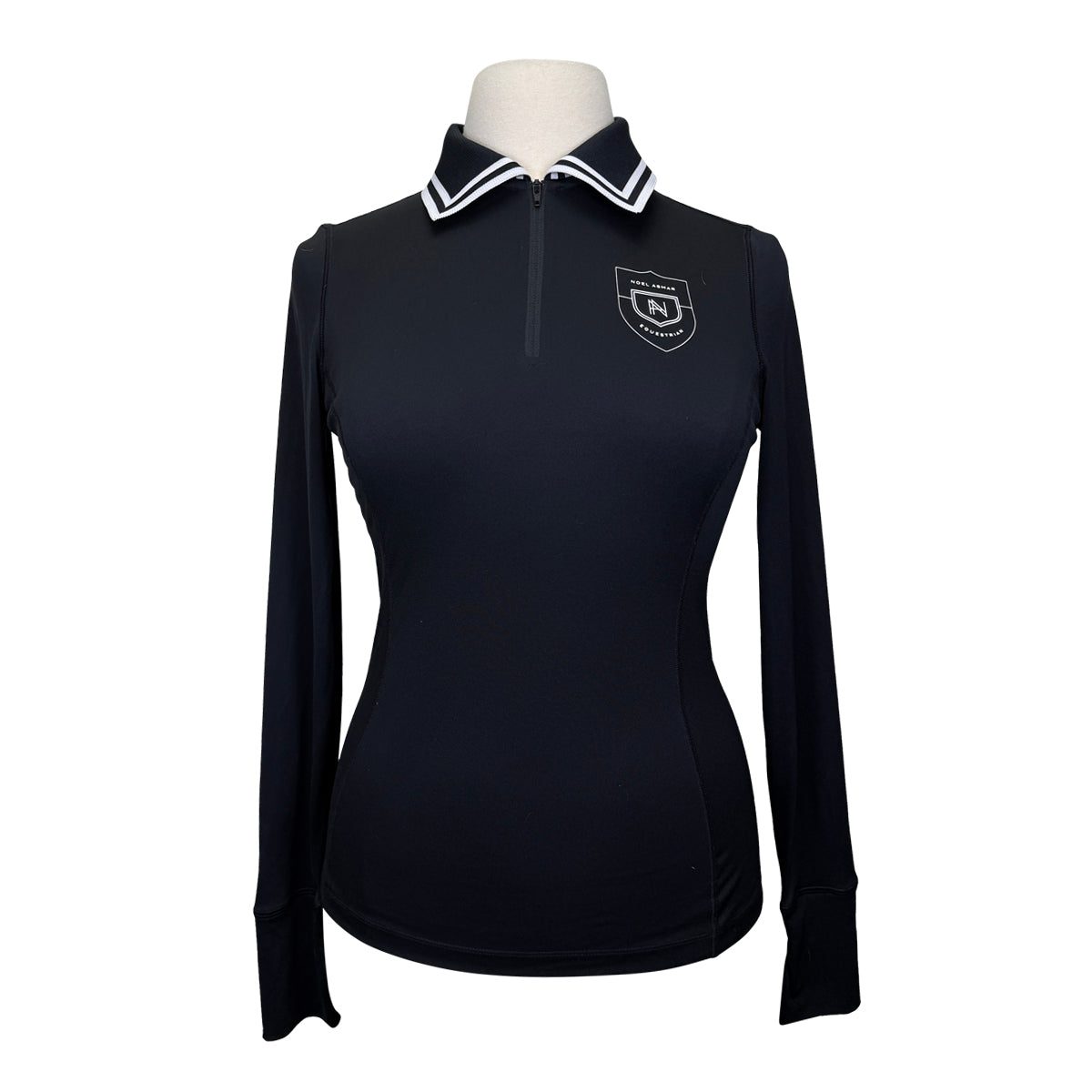 Asmar Equestrian 'Flora' Longsleeve Polo in Black