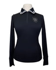 Asmar Equestrian 'Flora' Longsleeve Polo in Black