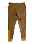Dover Saddlery Wellesley Classic Piped Knee-Patch Breech in Brown/Orange