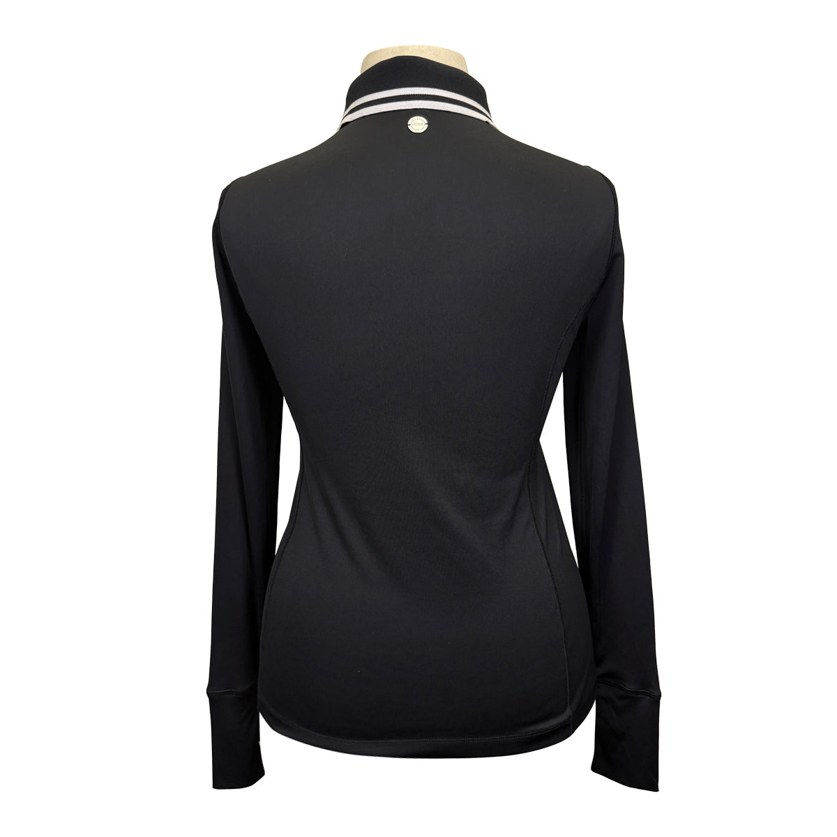 Asmar Equestrian 'Flora' Longsleeve Polo in Black