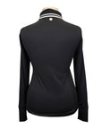 Asmar Equestrian 'Flora' Longsleeve Polo in Black