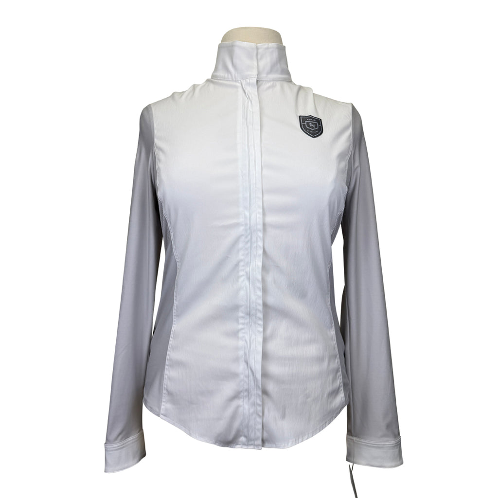Asmar Equestrian Mesh Long Sleeve Show Shirt in Grey/White