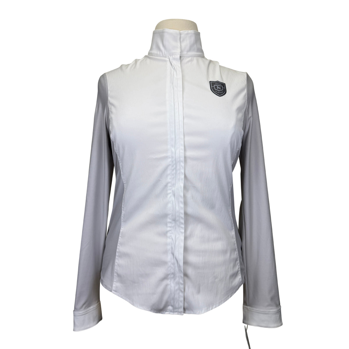 Asmar Equestrian Mesh Long Sleeve Show Shirt in Grey/White