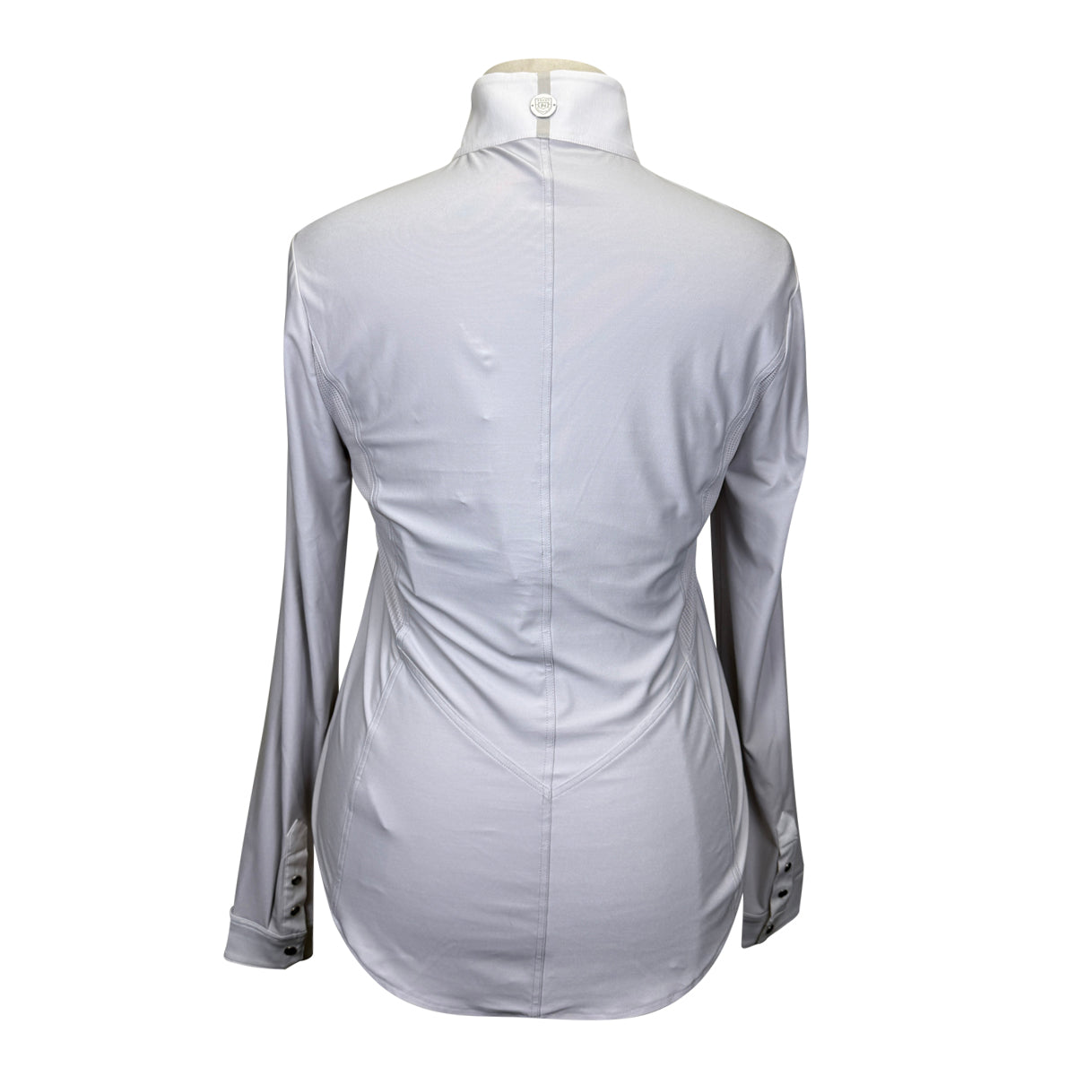 Asmar Equestrian Mesh Long Sleeve Show Shirt in Grey/White