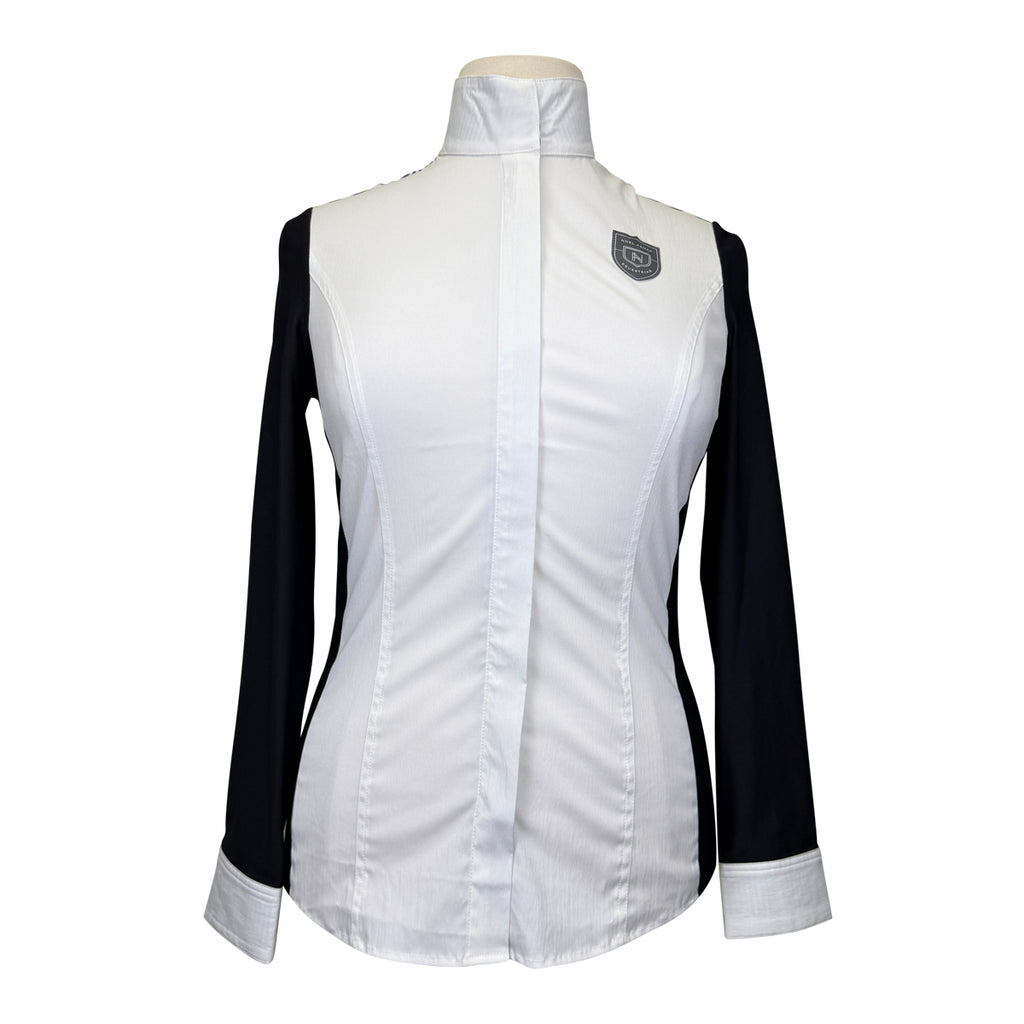 Asmar Equestrian Mesh Long Sleeve Show Shirt in Black &amp; White Stripes
