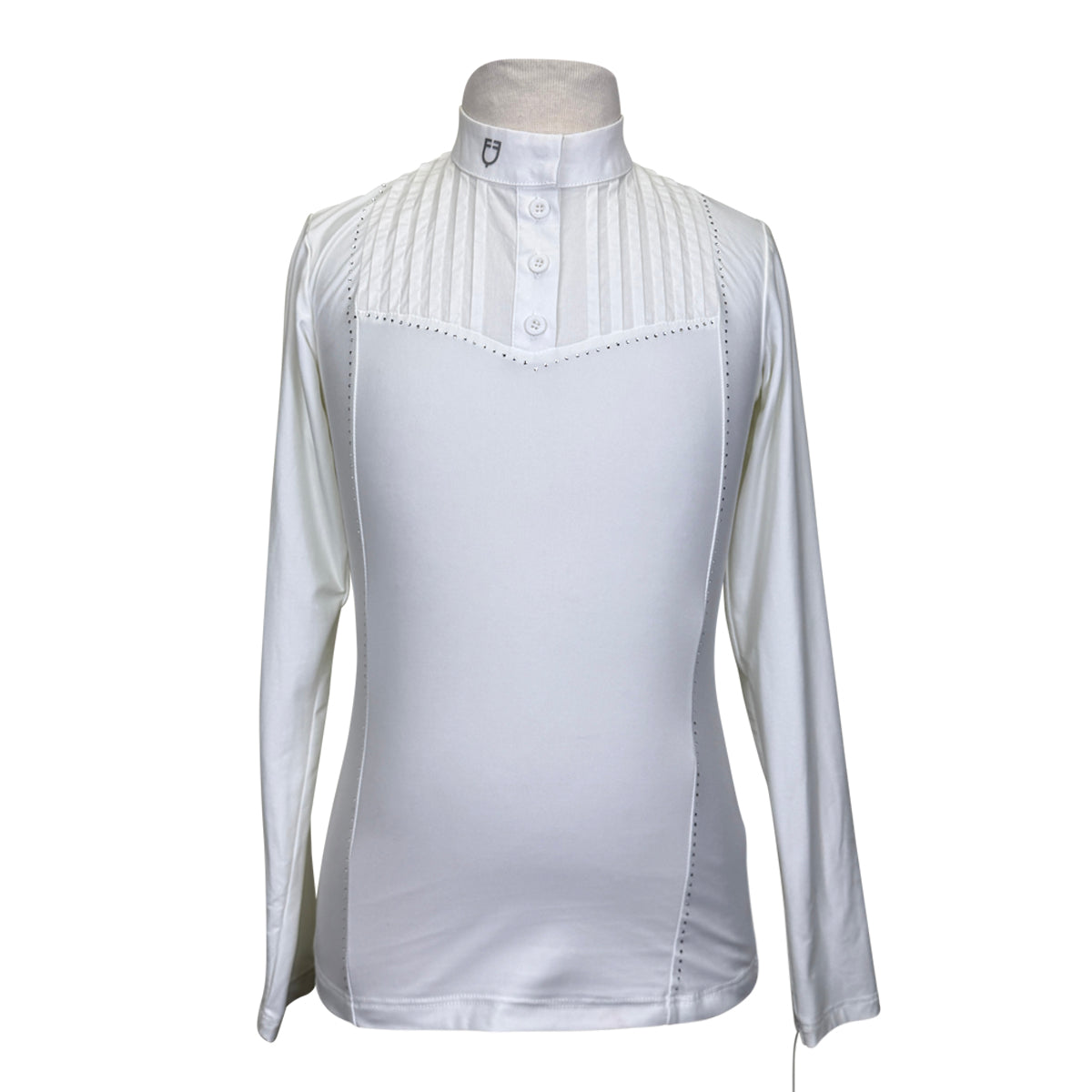 Equestro Long Sleeve Show Shirt in White
