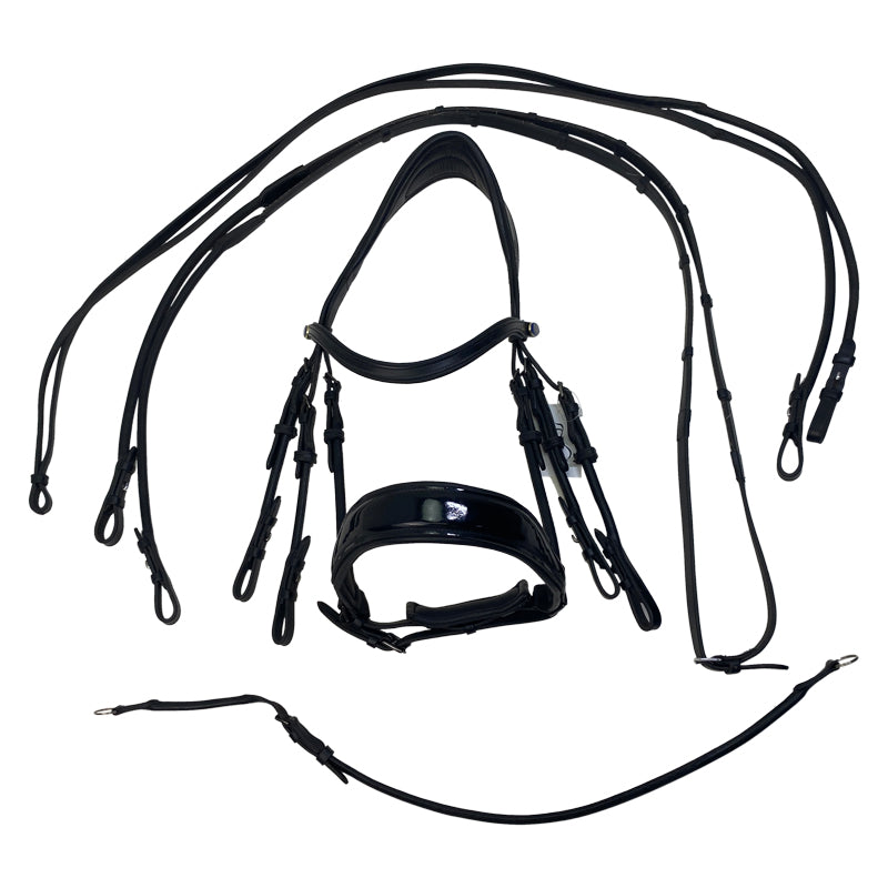 PS of Sweden 'Passage' Lacquered Double Bridle in Black