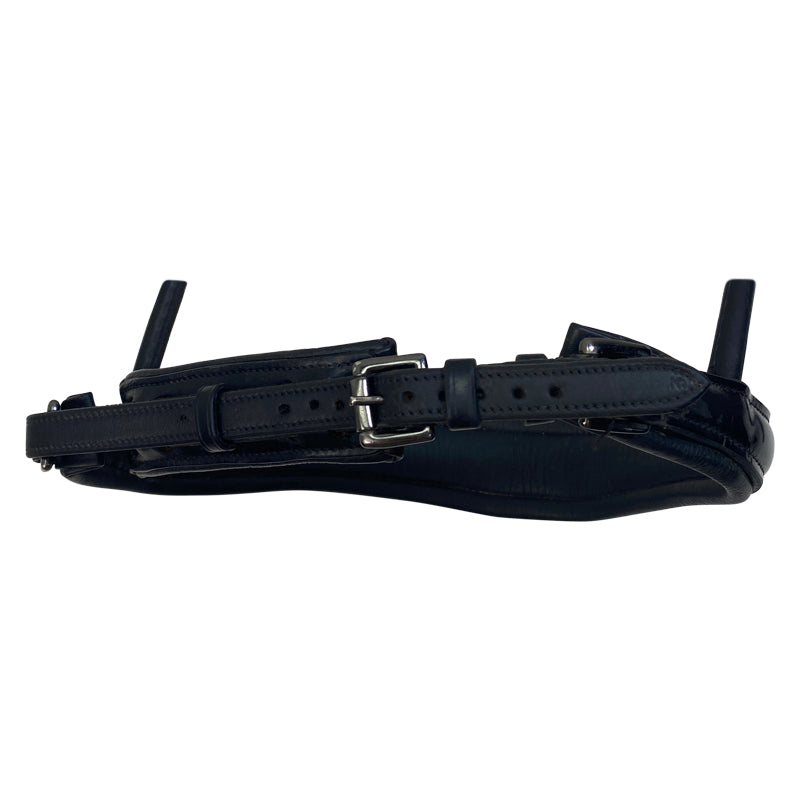 Niseband on PS of Sweden 'Passage' Lacquered Double Bridle in Black