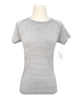 FitEq Short Sleeve Seamless Schooling Top in Heather Grey
