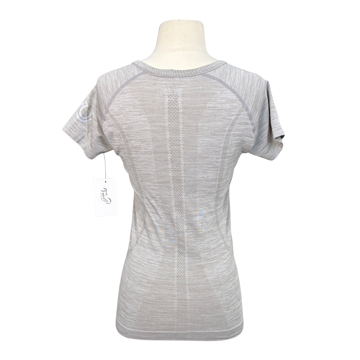 FitEq Short Sleeve Seamless Schooling Top in Heather Grey