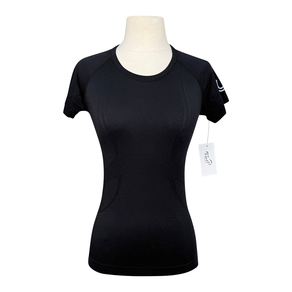 FitEq Short Sleeve Seamless Schooling Top in Black
