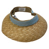 Scala Topless Straw Hat in Tan/Sky