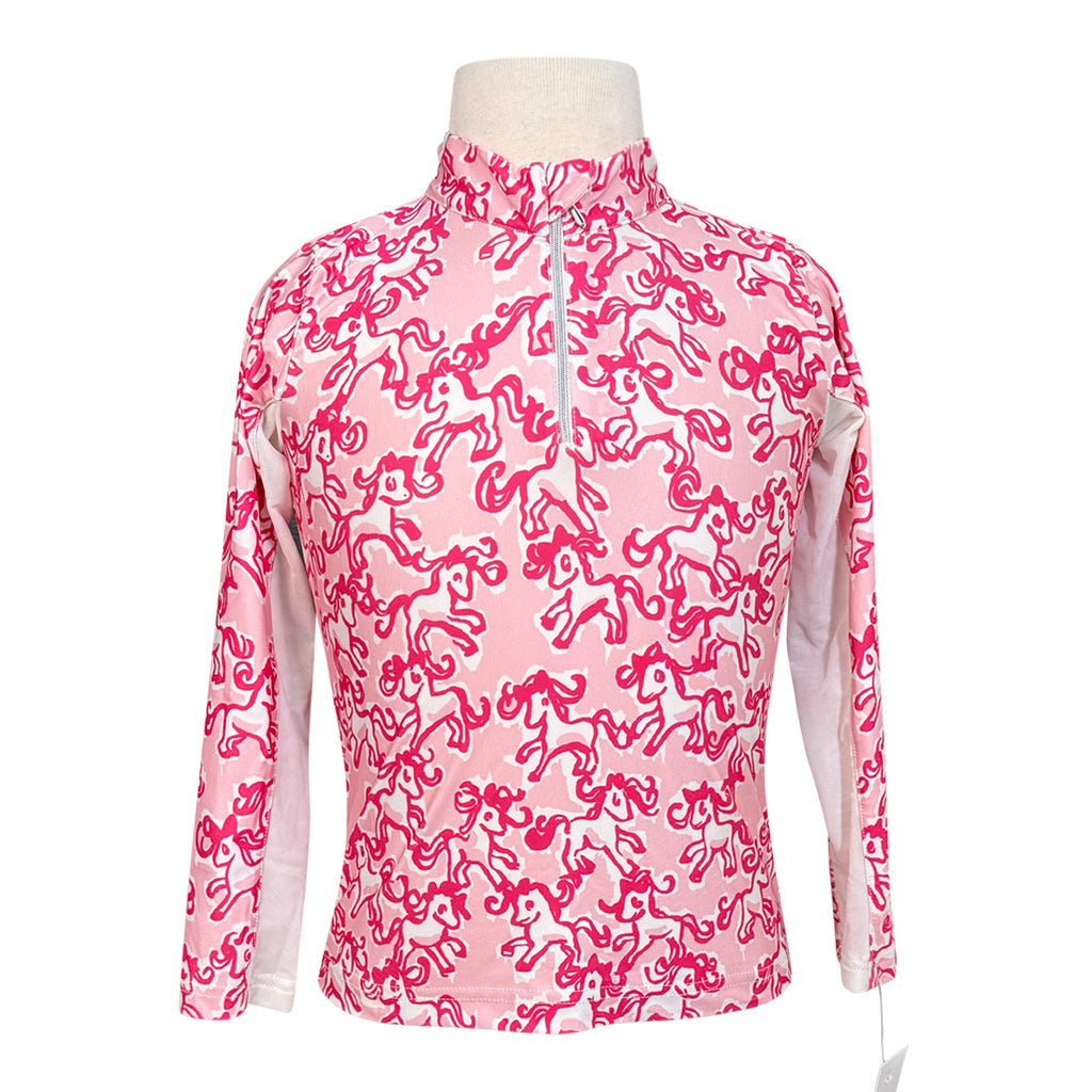 Belle &amp; Bow Equestrian Kids Long Sleeve Sun Shirt in Pink Pony Club 