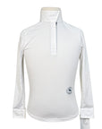 Essex Classics Talent Yarn Kids Long Sleeve Show Shirt in White w/Flags & Stars