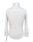 Essex Classics Talent Yarn Kids Long Sleeve Show Shirt in White w/Flags & Stars
