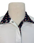 Essex Classics Talent Yarn Kids Long Sleeve Show Shirt in White w/Flags & Stars