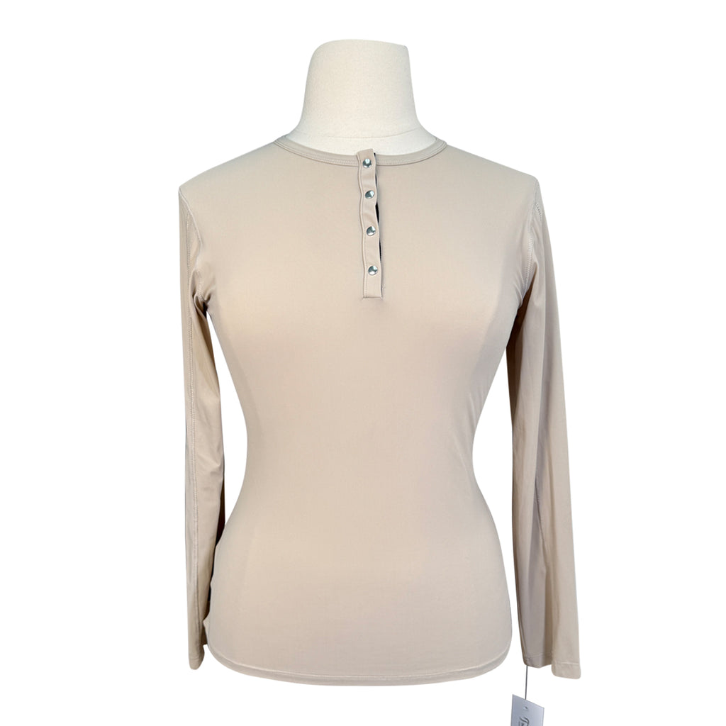 Callidae Long Sleeve Tech Crewneck Shirt in Tan