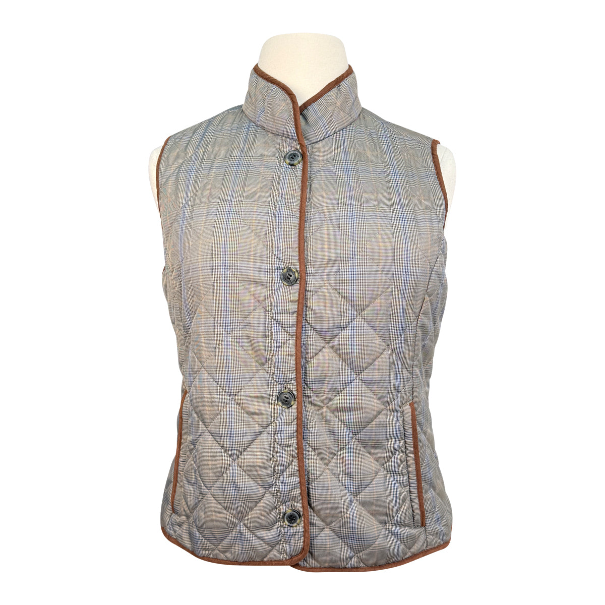 Ariat Quilted Vest in Grey/Plaid