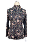 Kastel Long Sleeve 1/4 Zip Shirt in Dark Grey/Floral
