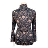Kastel Long Sleeve 1/4 Zip Shirt in Dark Grey/Floral
