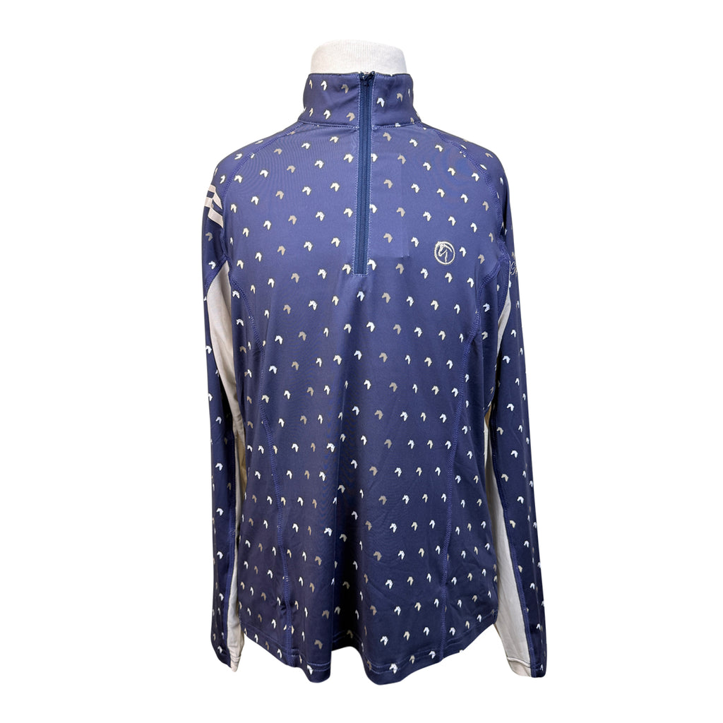 Kathryn Lily Long Sleeve Sunshirt in Navy Horse Heads