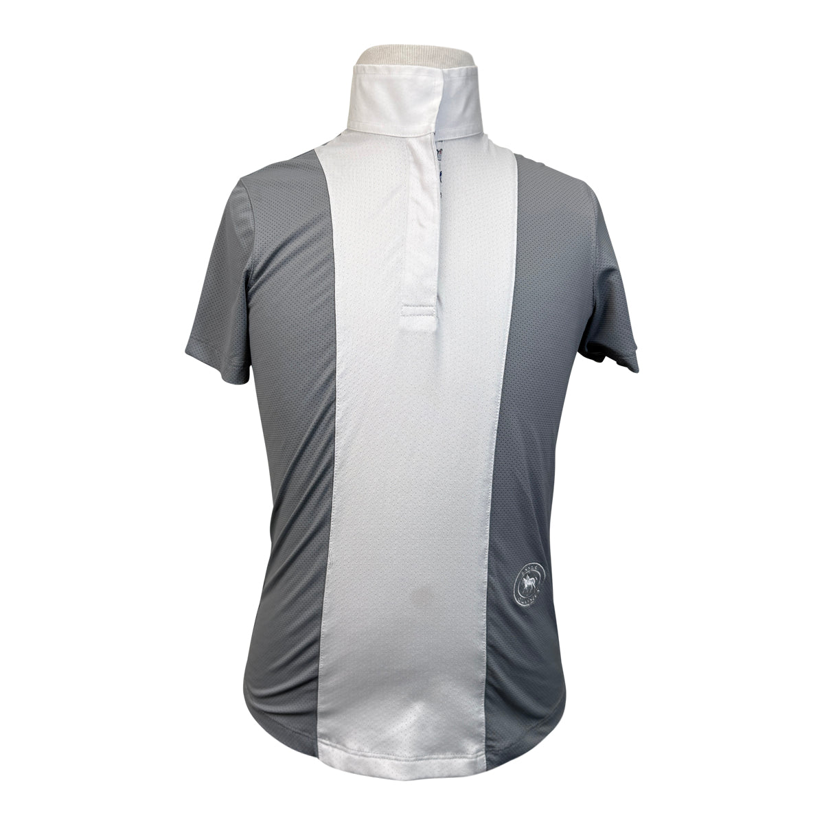 Essex Classics "Luna" Performance Short Sleeve Show Shirt in Grey/Snow-cones