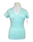 Front of Free Ride 'Devon' Short Sleeve Show Shirt in Mint - Women's Large