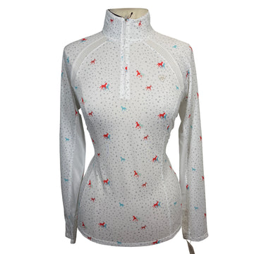 Ariat 'Sunstopper 2.0' Shirt in White Speckled/ Horses
