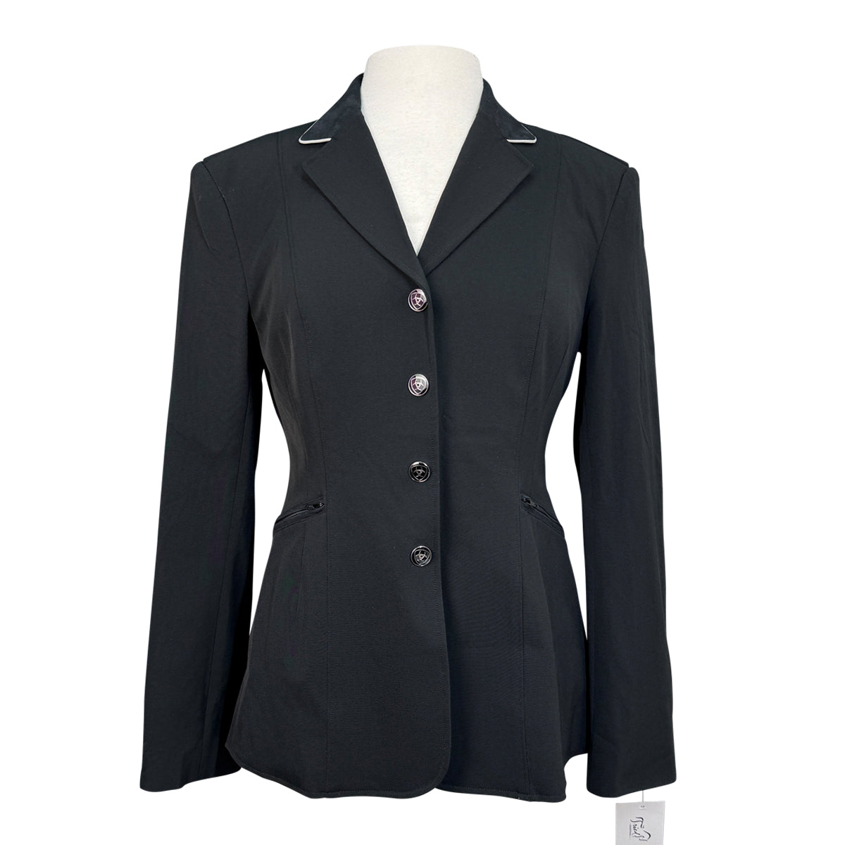 Ariat Pro Series Show Jacket in Black/White Trim - Women's 8R
