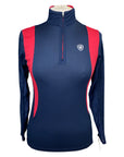 Ariat TEK Heat Series Long Sleeve Shirt in Navy/Red - Women's Small