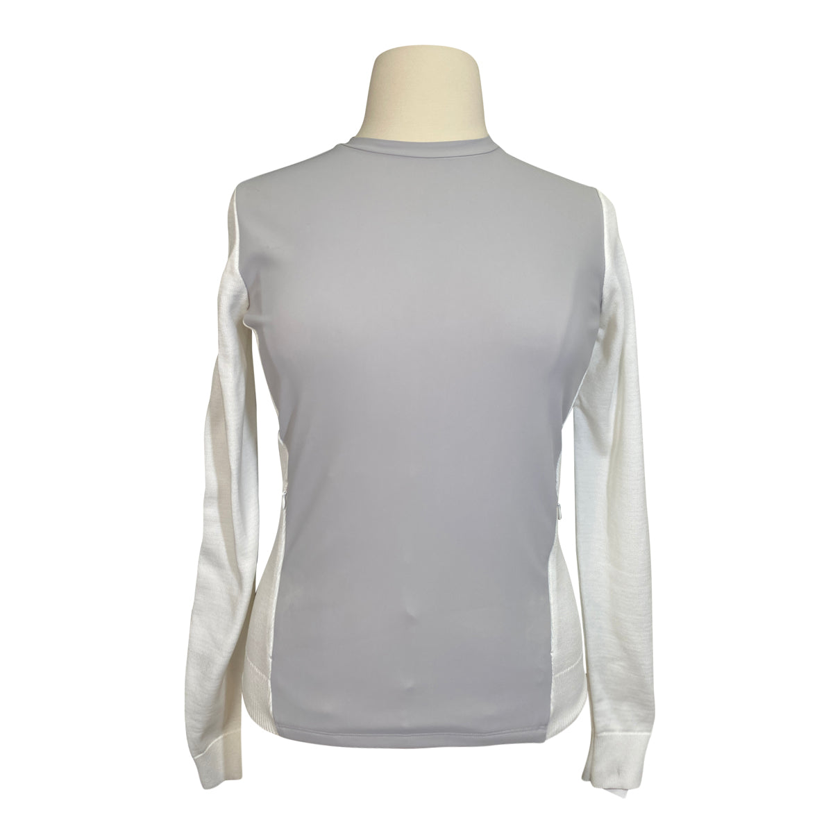 Cavalleria Toscana Softshell Knit Crew Neck Sweatshirt in Grey/White