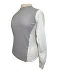 Cavalleria Toscana Softshell Knit Crew Neck Sweatshirt in Grey/White