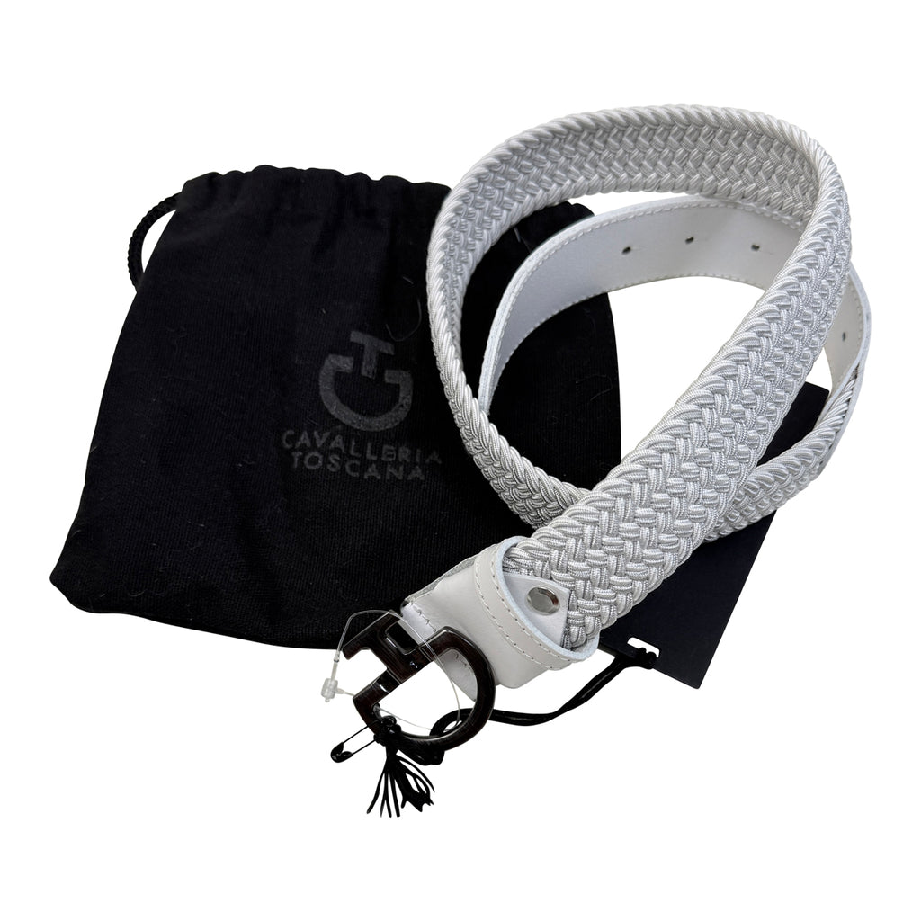 Cavalleria Toscana Braided Elastic Belt in White