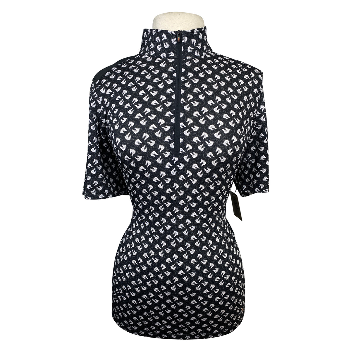 Kerrits 'Breeze' Ice Fil Short Sleeve Shirt in Black Horsehead