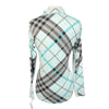 San Soleil Printed Sunshirt UV 50 in Teal/Grey Plaid
