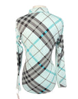 San Soleil Printed Sunshirt UV 50 in Teal/Grey Plaid