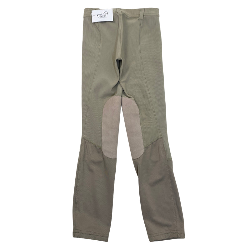 Back of Irideon 'Cadence' Stretch-Cord Tights in Tan