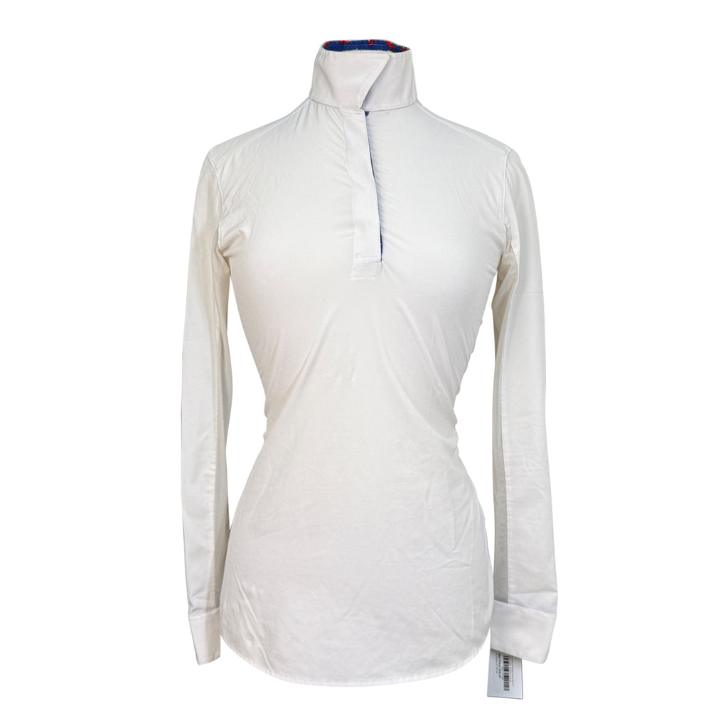 RJ Classics Prestige Show Shirt in White/Crabs - Women's Small