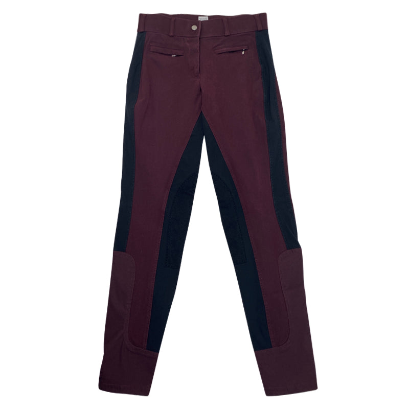 Dover Saddlery 'Empire II' Breeches in Mulberry/Black