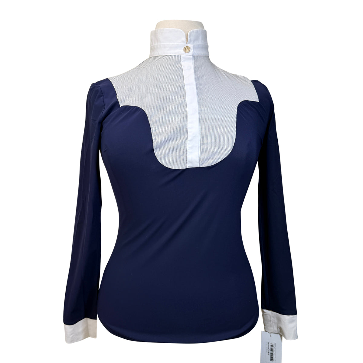 Vestrum 'Tarres' Long Sleeve Show Shirt in Navy/White Stripes