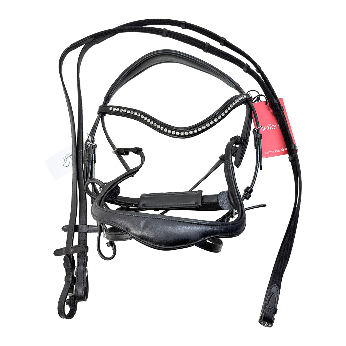 Kieffer Ultrasoft Amy Snaffle Bridle in Black Crystal